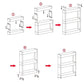 Lifestyle image of the 4-layer organizer rack used in a bathroom for toiletries.