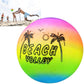 Several Kids Beach Balls stacked, showcasing their cheerful rainbow patterns.