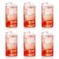 Ergonomic and lightweight transparent plastic glasses for comfortable handling.