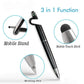 The 3-in-1 stylus pen with its retractable blue ink pen tip extended for writing.