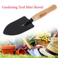 Ergonomic steel hand trowel with a black handle, ready for planting.
