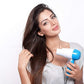 Lightweight foldable hair dryer with 1000 watts power and 2 speeds.