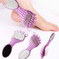 VelvaBloom 4-in-1 Pedicure Tool showing brush and steel scrubber for comprehensive foot care.