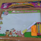 Kids educational drawing board set dimensions image showing the product layout