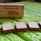 Packaging of the 4-piece toast bread eraser set from TinyTrendy.