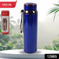 Inside view of stainless steel water bottle with lid off
