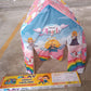 Packaging for the foldable kids play tent, highlighting its compact storage.