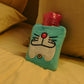 Doremon hot water bag with a soft blue cover, front view.