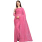Generic Women's Net Self Design Saree With Unstitched Blouse 5.5Mtr (Dark Pink)