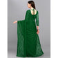 Generic Women's Net Self Design Saree With Unstitched Blouse 5.5Mtr (Green)