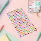 Sheet of multi-size self adhesive crystal stickers with various shapes.