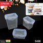 Food-grade plastic containers shown with various dry fruits and spices inside.