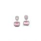 Generic Women's Brass Silver Plated Drop Earrings (Pink)