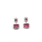 Generic Women's Brass Silver Plated Drop Earrings (Red)