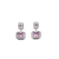 Generic Women's Brass Silver Plated Drop Earrings (Pink)