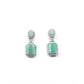 Generic Women's Brass Silver Plated Drop Earrings (Turquoise)