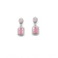 Generic Women's Brass Silver Plated Drop Earrings (Pink)