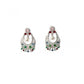 Generic Women's Brass Silver Plated Chandbali Earrings (Multicolor)