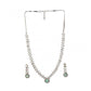 Generic Women's Brass Silver Plated Necklace set (Turquoise)