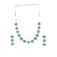 Generic Women's Brass Silver Plated Necklace set (Green)