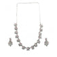 Generic Women's Brass Silver Plated Necklace set (Pink)