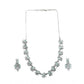 Generic Women's Brass Silver Plated Necklace set (Turquoise)