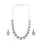 Generic Women's Brass Silver Plated Necklace set (Multicolor)