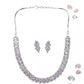 Generic Women's Brass Silver Plated Necklace set (Silver)