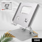 Side view of the adjustable tablet stand showing its dual hinge design.