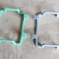Versatile holder for plastic garbage bags, ready for use.