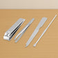 4-in-1 stainless steel nail clipper kit displayed with its travel case.
