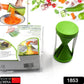 Handheld vegetable spiralizer creating long, thin strands of zucchini for a healthy meal