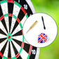Three professional-grade steel tip darts with poly flights.