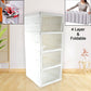 Organivo 4-layer stackable storage rack in a modern kitchen, neatly organizing produce.