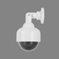 Close-up of realistic dummy CCTV camera design with red flashing LED