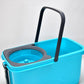 Large capacity spin mop bucket with hands-free wringer mechanism.