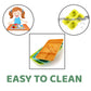 Practical 4-compartment plate with spoon and fork for diverse Indian cuisines.