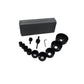 All components of the 12-piece hole saw kit neatly arranged for easy access.