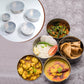 Airtight and leak-proof stainless steel food box with a vibrant, contrasting lid.