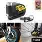 Motorcycle alarm disc lock shown with keys