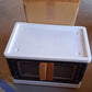 Compact plastic folding wardrobe storage organizer in black and white