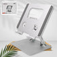 Wiregenix tablet holder supporting a tablet for comfortable viewing.
