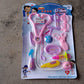 Detailed view of the multicolour medical tools, promoting pretend play for children.