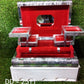 Front view of the multi-compartment wooden jewellery organizer for versatile storage.