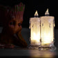 Melted Design Flameless Candles arranged with other decor items, highlighting their versatile use.