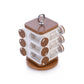 Top-down view of the Ganesh revolving spice rack, showing the arrangement of its 12 jars.