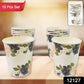 Stack of colorful disposable paper cups, ideal for hot and cold drinks.