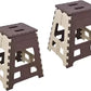 The 18-inch folding stool neatly packed in its protective brown cardboard box.