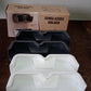 Vertical display of wall mounted sunglasses holders, ideal for maximising space and keeping eyewear tidy.