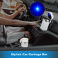 Blue LED car ashtray with a removable lid, ideal for managing cigarette waste.